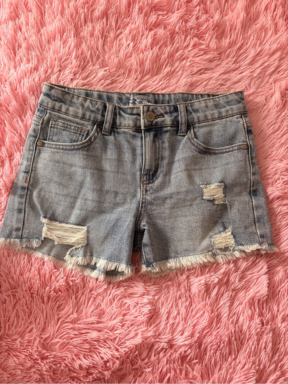 art class Light Blue Distressed Denim Shorts